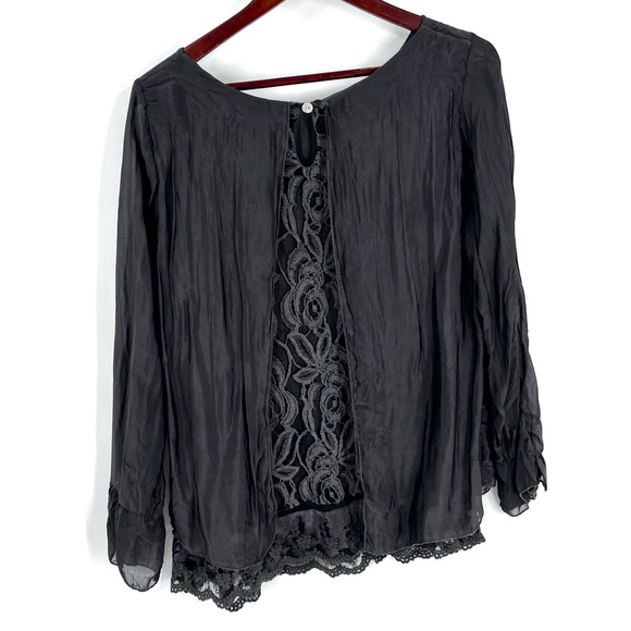 Ciao Bella Italy Long Sleeves Silky Boho Blouse - Picture 4 of 12